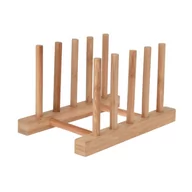 Suszarki do naczyń - Organizer Na 4 Talerze Stojak Na Pokrywki Bambus - miniaturka - grafika 1