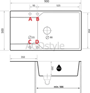 BRANDE LOTUS 900-60 WHITE (biały) - Zlewozmywaki - miniaturka - grafika 1