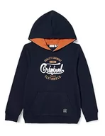 Bluzy dla chłopców - NAME IT Bluza chłopięca Nkmleco Ls Sweat Wh Bru Noos, Dark Sapphire, 146-152 - miniaturka - grafika 1