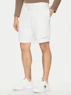 Spodenki męskie - Tommy Hilfiger Szorty sportowe Small Logo MW0MW38698 Biały Regular Fit - miniaturka - grafika 1