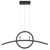 Lampy sufitowe - Evora - lampa wisząsza LED czarny mat - miniaturka - grafika 1