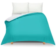 Pościel - Pościel dwustronna 160x200 Duale turkusowo-biała z torbą - miniaturka - grafika 1