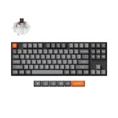 Klawiatury - Keychron K8 MAX bezprzewodowa klawiatura mechaniczna z podświetleniem RGB Keychron Hot-Swap Super Brown Switch - Czarna (Black) - miniaturka - grafika 1