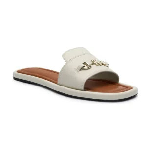 Tommy Hilfiger Skórzane klapki - Klapki i japonki damskie - miniaturka - grafika 1