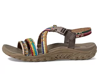 Sandały damskie - Skechers Reggae-Sew Me-Czeski tkany pasek z paskami, Sandały damskie, Kret szary, 36 EU - grafika 1