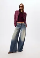 Kurtki damskie - Stradivarius Cazadora acolchada cuello subido Wiśniowy M - miniaturka - grafika 1