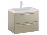 Szafki łazienkowe - Szafka Wisząca Z Umywalką RON 60 cm - Cappuccino Mat - Uchwyty Białe Matowe - miniaturka - grafika 1