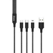 Kable USB - Dudao kabel, przewód USB 3w1 - USB Typ C, micro USB, Lightning 6A - czarny TGL2 - miniaturka - grafika 1
