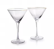 Kieliszki - LUMARKO Lumarko Mada gold kpl 2 kieliszków do martini 300ml 12x8xh18cm  złotyprzezroczysty - miniaturka - grafika 1