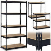 Szafy i regały magazynowe - Regał metalowy magazynowy 183 x 90 x 45 cm Humberg HR-700 czarny - miniaturka - grafika 1