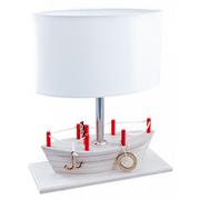 Wyposażenie pokoiku dziecięcego - Bielona lampka nocna dla dzieci statek - S184-Mirva - miniaturka - grafika 1