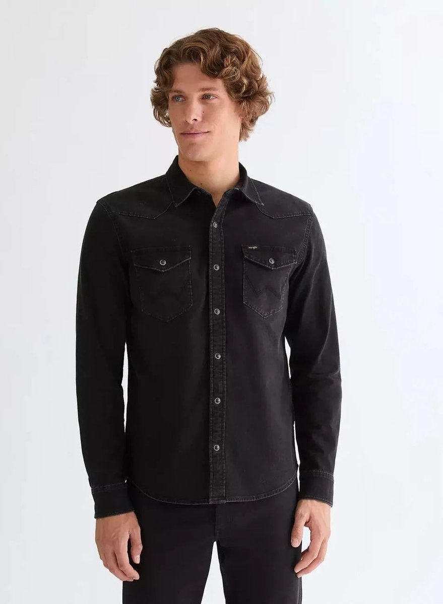 camicie męskie wrangler 112378472 czarny