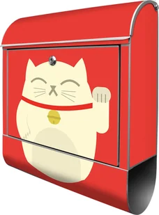 banjado design skrzynka na listy stalowa srebrna z przegrodą na gazety malowana proszkowo "Manekineko" 38x46x12,5cm & 2 klucze - Skrzynka pocztowa A4 z materiałem montażowym [BK 11799] - Manekiny wystawowe - miniaturka - grafika 1
