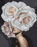 Zabawki kreatywne - Norimpex, Diamentowa Mozaika Kobieta Z Różami Na Głowie, 30x40 Cm - miniaturka - grafika 1