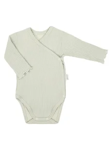 Niemowlęce body na długi rękaw falbanka oliwkowe Nicol,r.56 - Body dla niemowląt - miniaturka - grafika 1