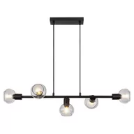 Lampy sufitowe - Rabalux Sullivan 3297 lampa wisząca zwis 5x40W E14 dymiona/czarna - miniaturka - grafika 1