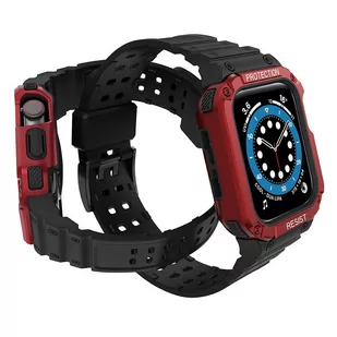 Protect Strap Band opaska z etui do Watch 7 / 6 / 5 / 4 / 3 / 2 / SE (45 / 44 / 42mm) obudowa pancerny pokrowiec na zegarek czarny - Etui i futerały do telefonów - miniaturka - grafika 3