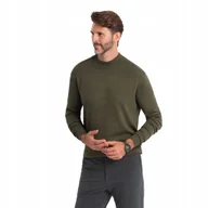 Swetry męskie - Elegancki męski półgolf sweter z wiskozą oliwkowy Ombre V7 OM-SWTN-0100 S - miniaturka - grafika 1