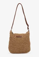 Torebki damskie - Ciemnobeżowa Torebka w Stylu Boho na Regulowanym Pasku Viollan - miniaturka - grafika 1