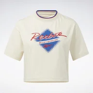 Koszulki i topy damskie - REEBOK - T-SHIRT DAMSKI- CL Q3 GRAPHIC T-SHIRT HH9805 KOSZULKA BIAŁA - miniaturka - grafika 1