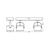 Lampy sufitowe - OSRAM Lampa sufitowa LED Jupiter, 2-punktowa, srebrna, metalowa JUPITER, chromowy / srebrny, salon / jadalnia, metal, nowoczesny - miniaturka - grafika 1