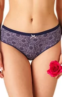 Majtki damskie - Key 2-pak midi bikini z nadrukiem i koronką, Kolor granatowo-czerwony, Rozmiar L, Key - Primodo.com - miniaturka - grafika 1