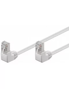 Kabel Lan Patchcord Cat 5E F/utp 2x90 Biały 0,5m - Patchcordy - miniaturka - grafika 1