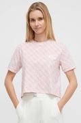 Koszulki sportowe damskie - Guess t-shirt damski kolor różowy - miniaturka - grafika 1
