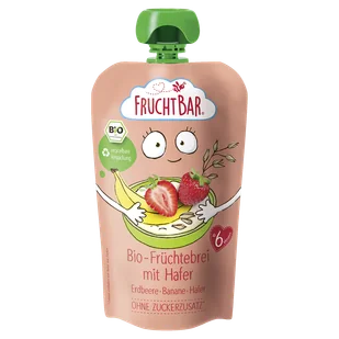 Fruchtbar Owsianka Bio w tubce, truskawka, banan, napój owsiany, po 6 miesiącu, 120 g - Desery dla dzieci - miniaturka - grafika 1