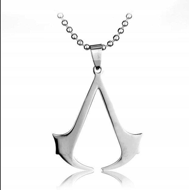 Naszyjnik wisiorek Assassin Creed srebrny prezent streetwear Y2K