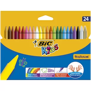 BIC Kredki świecowe Plastidecor 24 kolory - Kredki, ołówki, pastele i pisaki - miniaturka - grafika 2