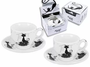 Kpl dwóch filiżanek ze spodkami espresso - Koci świat (CARMANI) - Kubki - miniaturka - grafika 1
