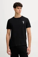 Koszulki męskie - Trussardi t-shirt bawełniany męski kolor czarny z aplikacją G0278200050N - miniaturka - grafika 1