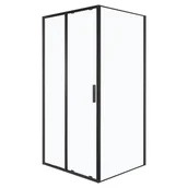 Kabiny prysznicowe - Kabina prysznicowa Solid DS+SC 120 x 70 BL szkło transparentne 6 mm, profile czarne, drzwi przesuwane KERRA - miniaturka - grafika 1