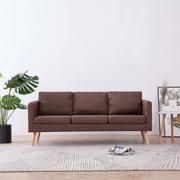 Sofy i kanapy - vidaXL vidaXL 3-osobowa sofa tapicerowana tkaniną, brązowa - miniaturka - grafika 1