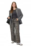 Spodnie damskie - TRENDYOL SPODNIE JEANSOWE DAMSKIE WZÓR PANTERKA SZEROKIE 52 OPA - miniaturka - grafika 1