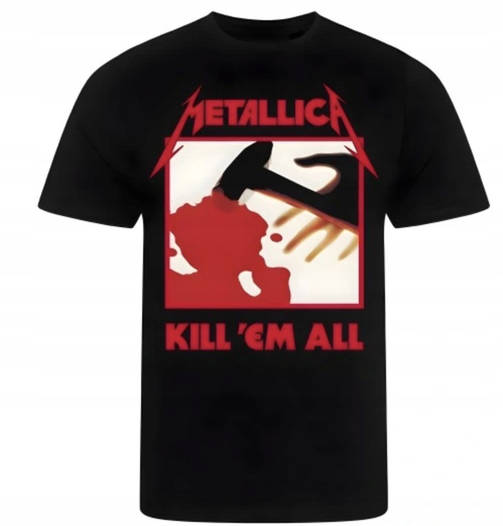 CZARNA KOSZULKA Z NADRUKIEM MĘSKA ŚMIESZNA T-SHIRT METALLICA KILL EM ALL
