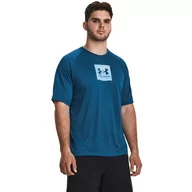 Koszulki sportowe męskie - Męska koszulka treningowa Under Armour UA Tech Print Fill SS - niebieska - UNDER ARMOUR - miniaturka - grafika 1