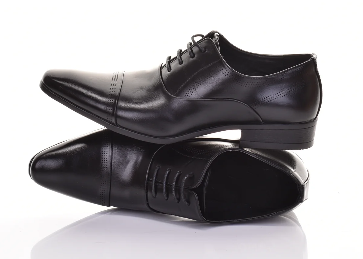 PÓŁBUTY MĘSKIE KLASYCZNE EKOSKÓRZANE WYGODNE ELEGANCKIE CASUAL CZARNE