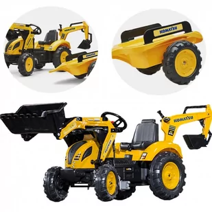Falk Traktor na pedały Komatsu z łopatką na przodzie - Jeździki dla dzieci - miniaturka - grafika 1