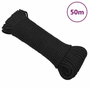 Linka żeglarska, czarna jednolita, 4 mm, 50 m, polipropylen - Żeglarstwo - miniaturka - grafika 1