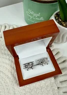 Spinki do mankietów i krawatów - SPINKI DO MANKIETÓW koszuli mankietu samolot srebrny - miniaturka - grafika 1