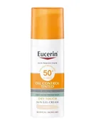 Kremy do twarzy - Eucerin Oil Control SPF50+ Dry Touch Żel-krem ochronny ultralekki koloryzujący 50ml - miniaturka - grafika 1