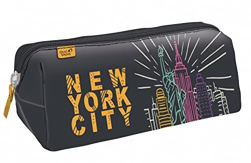 Quo Vadis - Kolekcja: CITIES - TRIANGULARIRE TROUSSE - 1 duża komora na długopisy, ołówki i markery - Format 23x8x8 cm - Visual New York