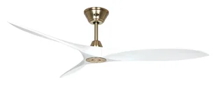 Energooszczędny wentylator sufitowy z pilotem Eco Airscrew 152 cm szczotkowany mosiądz / matowy biały - Wentylatory sufitowe - miniaturka - grafika 1