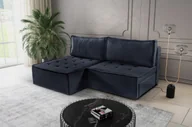 Narożniki - Sofa w kształcie L mini BOHOO narożnik tkanina Raven grafitowy lewy - miniaturka - grafika 1