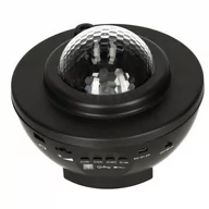 Projektory dla dzieci - Projektor gwiazd rzutnik lampka nocna głośnik bluetooth czarna - miniaturka - grafika 1