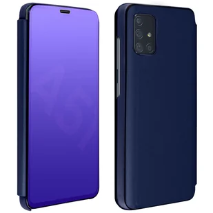 Etui z klapką, lustrzane etui do Samsunga Galaxy A51, stojące etui – ciemnoniebieskie - Etui i futerały do telefonów - miniaturka - grafika 1