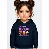 Bluzy dla dziewczynek - BLUZA DZIECIĘCA K-POPOWE ŁOWCZYNIE DEMONÓW HUNTRIX 146-152 Z KAPTUREM - miniaturka - grafika 1