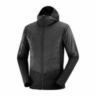 Bluzy sportowe męskie - Bluza Salomon Outline All Season Hybrid Deep Black - miniaturka - grafika 1